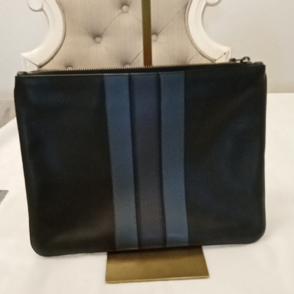 Elegant Black and Blue Men's Bag LARGE EUC - Picture 1 of 8